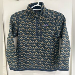 Patagonia 1/4 Zip Fleece Boy’s size 7/8 Mountain Peak Aztec Pattern